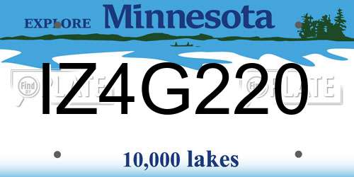 IZ4G220 Minnesota License Plate
