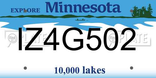IZ4G502 Minnesota License Plate
