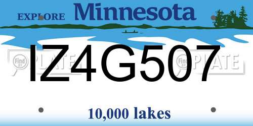 IZ4G507 Minnesota License Plate