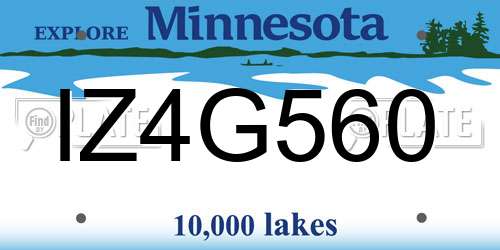 IZ4G560 Minnesota License Plate
