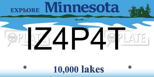 IZ4P4T Minnesota License Plate