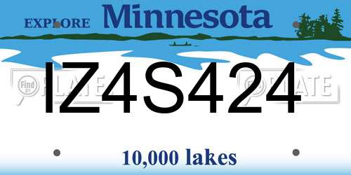 IZ4S424 Minnesota License Plate