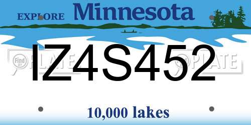 IZ4S452 Minnesota License Plate