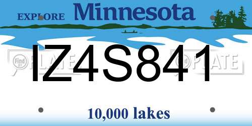 IZ4S841 Minnesota License Plate