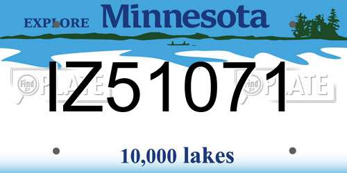 IZ51071 Minnesota License Plate
