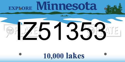 IZ51353 Minnesota License Plate