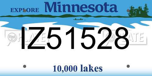 IZ51528 Minnesota License Plate
