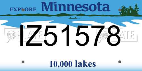 IZ51578 Minnesota License Plate