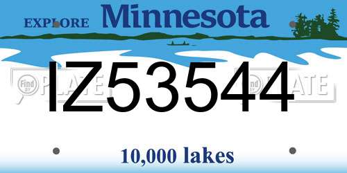 IZ53544 Minnesota License Plate