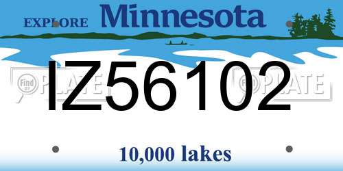 IZ56102 Minnesota License Plate