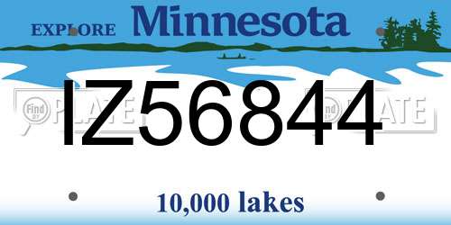 IZ56844 Minnesota License Plate