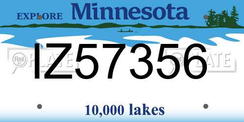 IZ57356 Minnesota License Plate