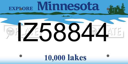 IZ58844 Minnesota License Plate