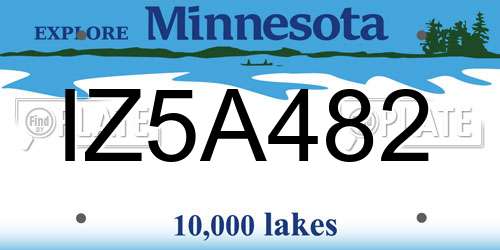 IZ5A482 Minnesota License Plate