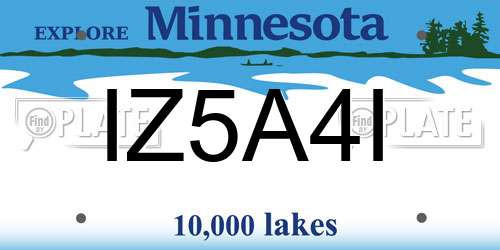 IZ5A4I Minnesota License Plate