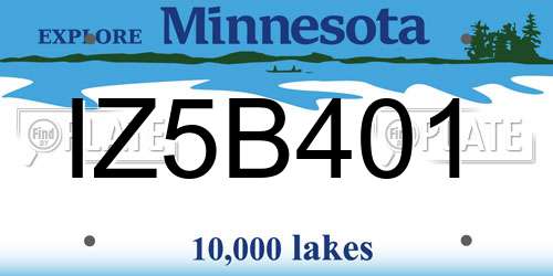 IZ5B401 Minnesota License Plate