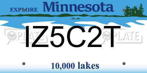 IZ5C2T Minnesota License Plate