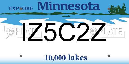 IZ5C2Z Minnesota License Plate