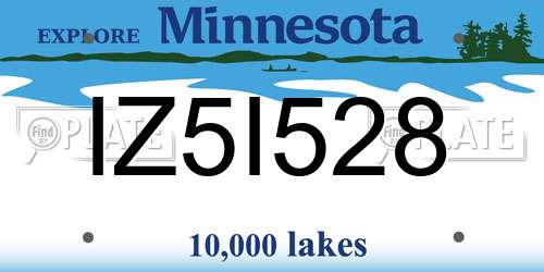 IZ5I528 Minnesota License Plate