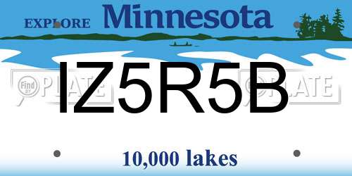 IZ5R5B Minnesota License Plate