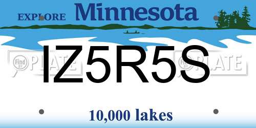 IZ5R5S Minnesota License Plate