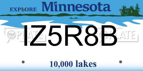 IZ5R8B Minnesota License Plate