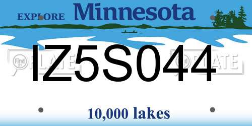 IZ5S044 Minnesota License Plate