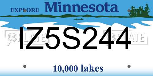 IZ5S244 Minnesota License Plate