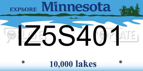 IZ5S401 Minnesota License Plate