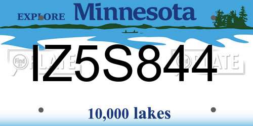 IZ5S844 Minnesota License Plate