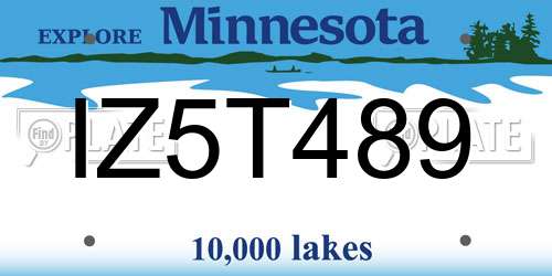 IZ5T489 Minnesota License Plate