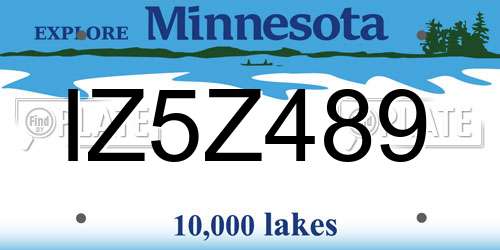 IZ5Z489 Minnesota License Plate