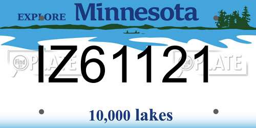 IZ61121 Minnesota License Plate