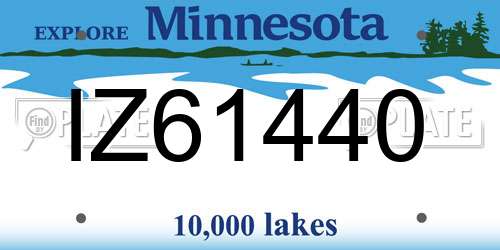IZ61440 Minnesota License Plate
