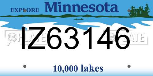 IZ63146 Minnesota License Plate