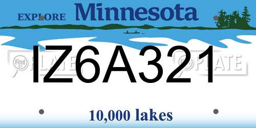 IZ6A321 Minnesota License Plate