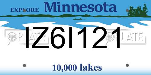 IZ6I121 Minnesota License Plate