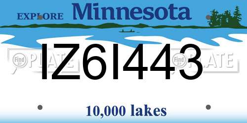 IZ6I443 Minnesota License Plate