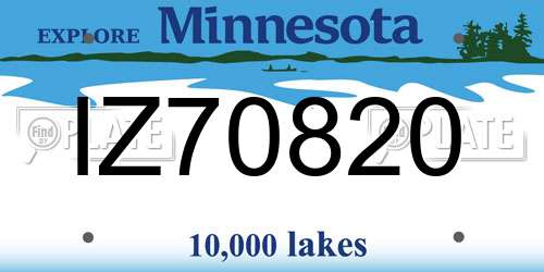 IZ70820 Minnesota License Plate