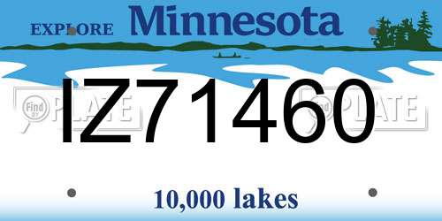 IZ71460 Minnesota License Plate
