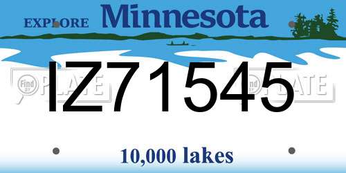 IZ71545 Minnesota License Plate