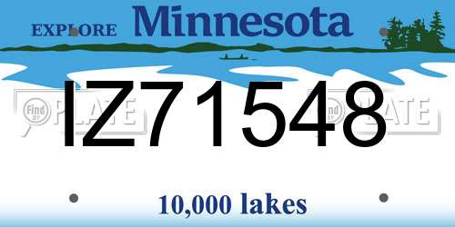 IZ71548 Minnesota License Plate