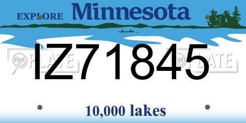 IZ71845 Minnesota License Plate