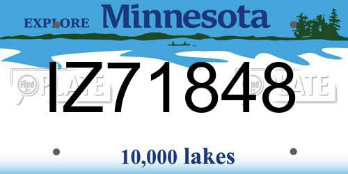IZ71848 Minnesota License Plate