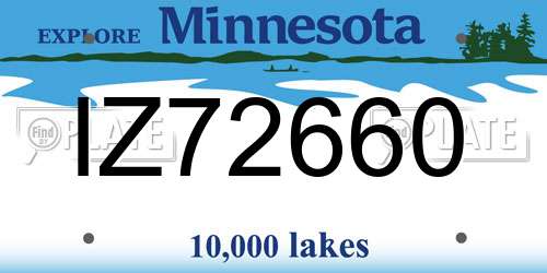 IZ72660 Minnesota License Plate