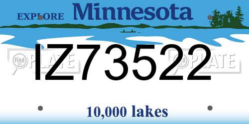 IZ73522 Minnesota License Plate