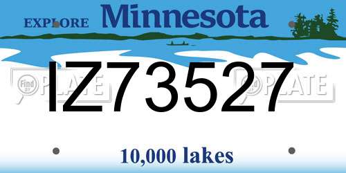 IZ73527 Minnesota License Plate