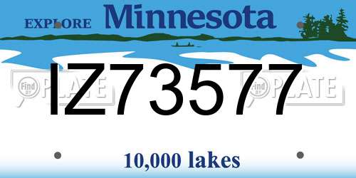 IZ73577 Minnesota License Plate