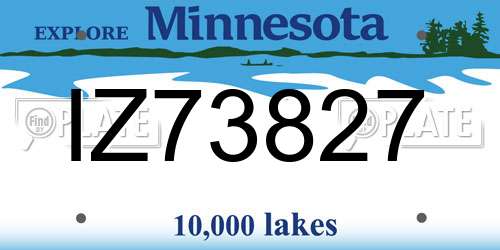 IZ73827 Minnesota License Plate