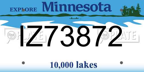 IZ73872 Minnesota License Plate